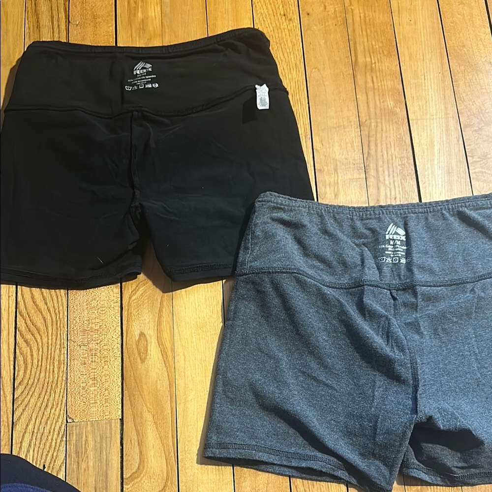 RBX Black and Gray Cotton Biker Shorts